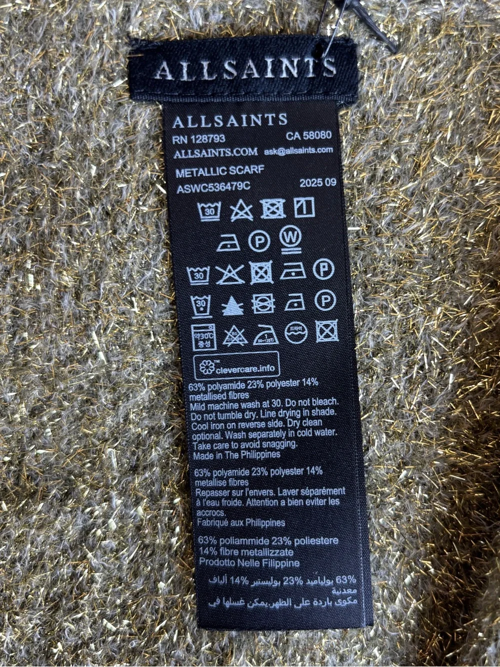 All Saints metallic flecks